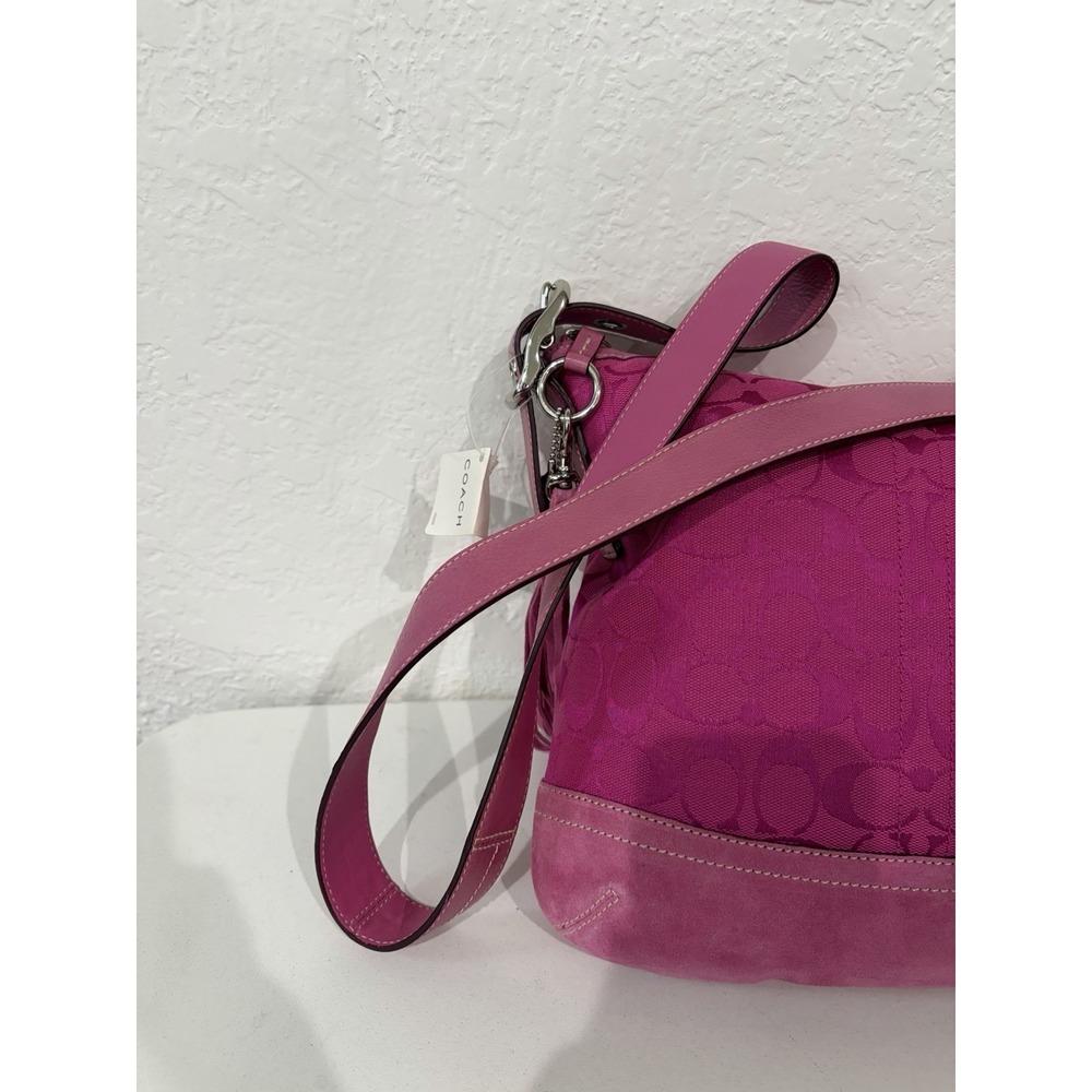 Coach Signature C Hot Pink Hobo Shoulder Bag Purse Vintage Y2K # 9362 - Picture 4 of 13